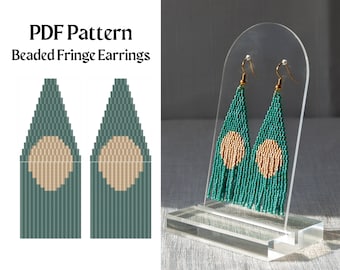 Bead Pattern for Brick Stitch Fringe Beaded Earrings | Bead Weaving Earrings Pattern | Instant Download PDF