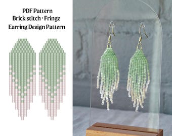 Bead Pattern for Brick Stitch Beaded Earrings | Bead Weaving Earrings Pattern | Instant Download PDF