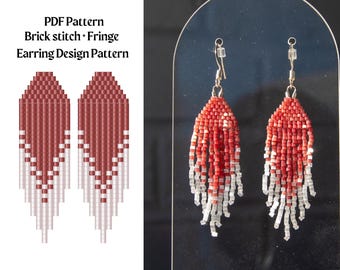Bead Pattern for Brick Stitch Beaded Earrings | Bead Weaving Earrings Pattern | Instant Download PDF