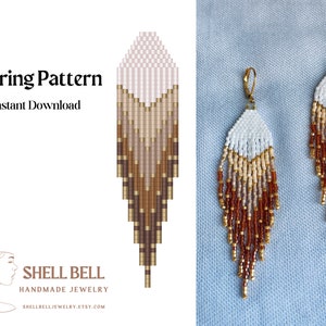 Bead Pattern for Brick Stitch Beaded Earrings | Bead Weaving Earrings Pattern | Instant Download PDF