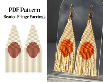 Bead Pattern for Brick Stitch Fringe Beaded Earrings | Bead Weaving Earrings Pattern | Instant Download PDF