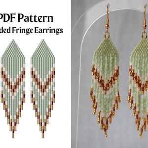 Bead Pattern for Brick Stitch Beaded Earrings | Bead Weaving Earrings Pattern | Instant Download PDF