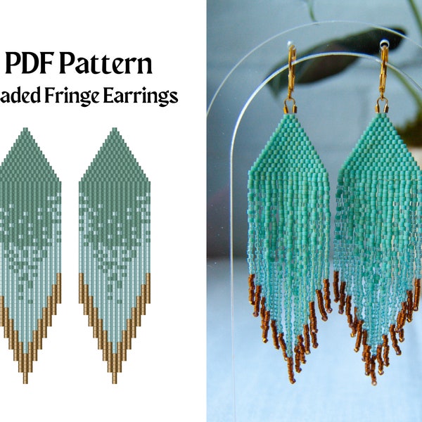 Bead Pattern for Brick Stitch Beaded Earrings | Bead Weaving Earrings Pattern | Instant Download PDF