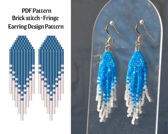 Bead Pattern for Brick Stitch Beaded Earrings | Bead Weaving Earrings Pattern | Instant Download PDF