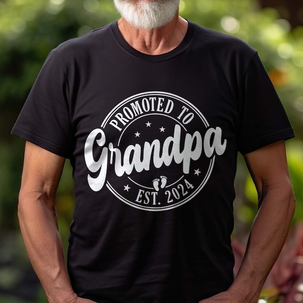 Grandpa Est 2024, Grandpa Announcement, Promoted to Grandpa, New Grandpa Shirt, Gift for Grandpa, Grandpa to Be Shirt, Reveal Grandpa Tee