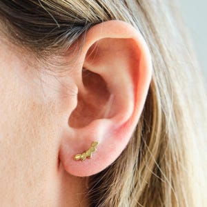 14K Gold Threadless Push Pin Labret Stud, Tiny Tragus Stud, Flat Back Stud, Helix Stud, Cartilage Stud, Minimal Earrings, Mother's Day Gift