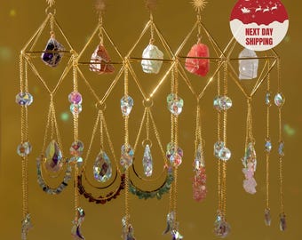 Sun Catcher for Window Hanging, Healing Crystal Suncatcher, Birthday Gift For Her, Wall Decor Boho Room Decor, Rainbow Maker
