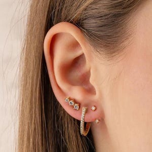 Front Back Earring Set, Ear Jacket, Dainty Ear Jacket, Gold Earrings, Ear Jacket Earrings, Minimal Earring, Cz Ear Jacket