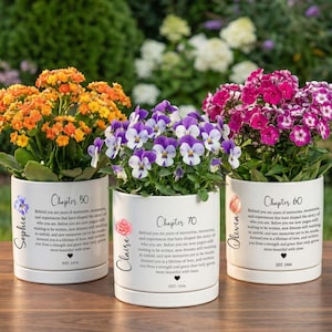 Personalized Birth Flower Plant Pot, Custom Name Chapter 70 Planter