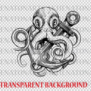 Octopus Anchor Octopus Anchor Png Printing Octopus Anchor - Etsy
