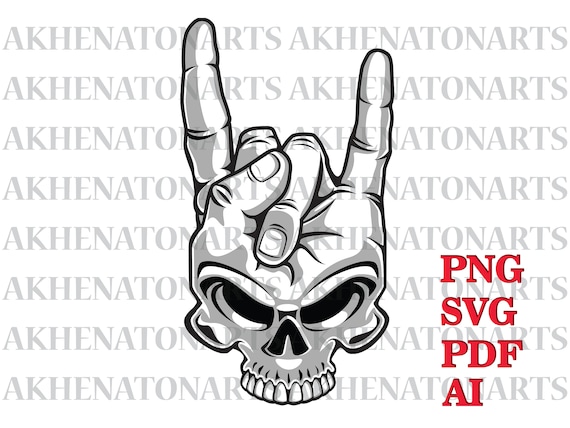 Rockers Skull Svg Rock N Roll Png Skull Rocker Svg Rock - Etsy