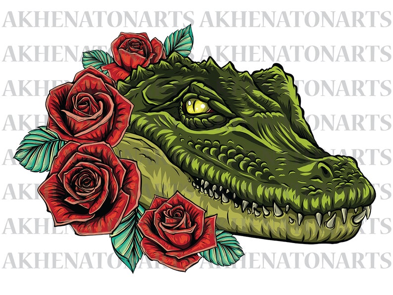 Crocodile Roses Png Crocodile Png Alligator Png Tshirt Etsy