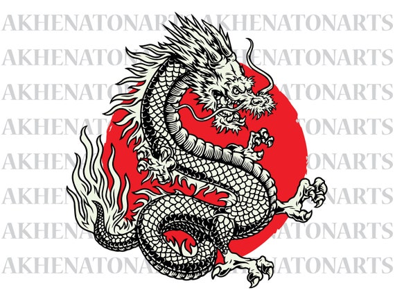 Chinese dragons clipart - Celebration clipart - Watercolor images