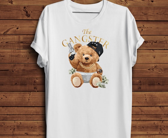 Gangster Teddy Bear Rhinestones Decorated Sweatshirt – FanFreakz