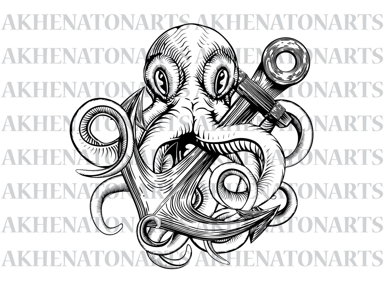 Octopus Anchor Octopus Anchor Png Printing Octopus Anchor - Etsy