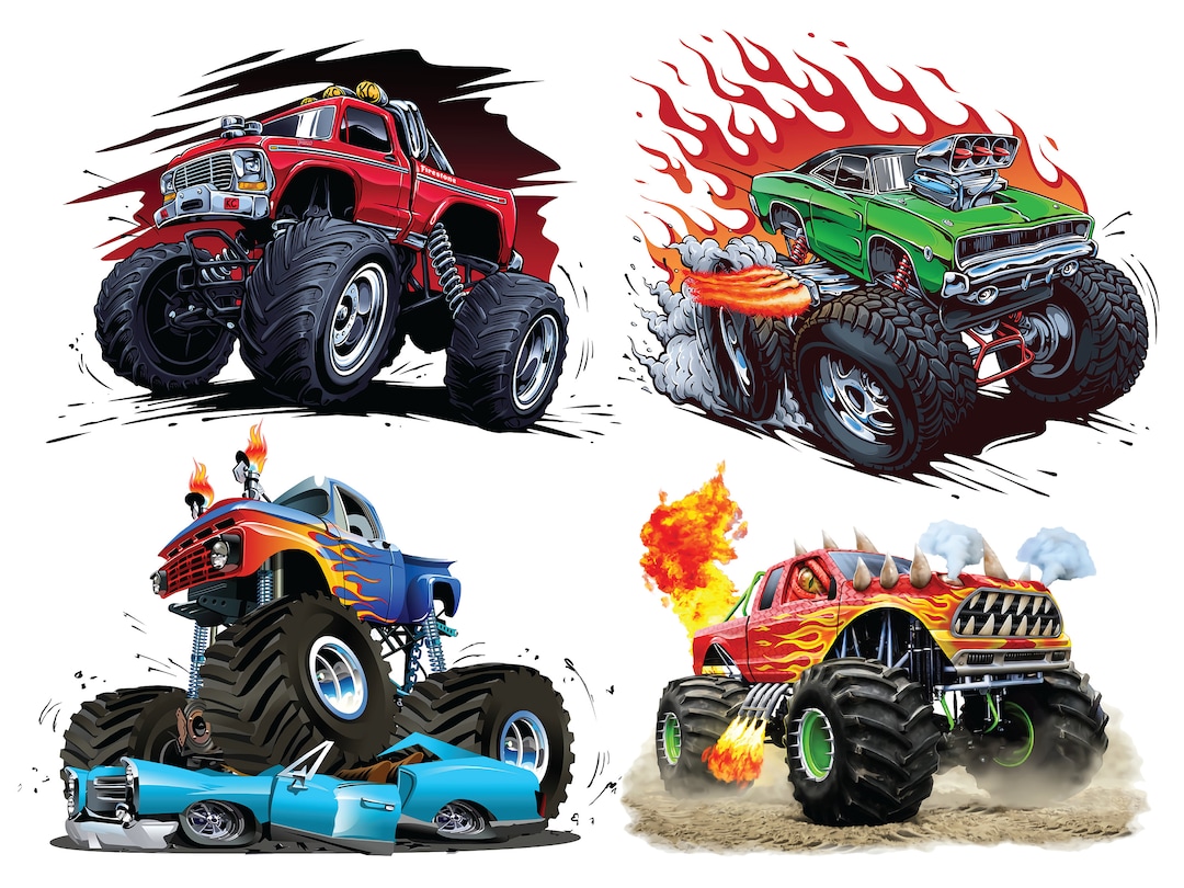 Cartoon Monster Truck  Monster trucks, Monster truck art, Big monster  trucks