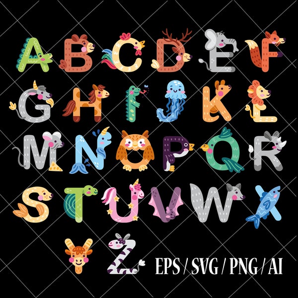 Animal Alphabet - Etsy