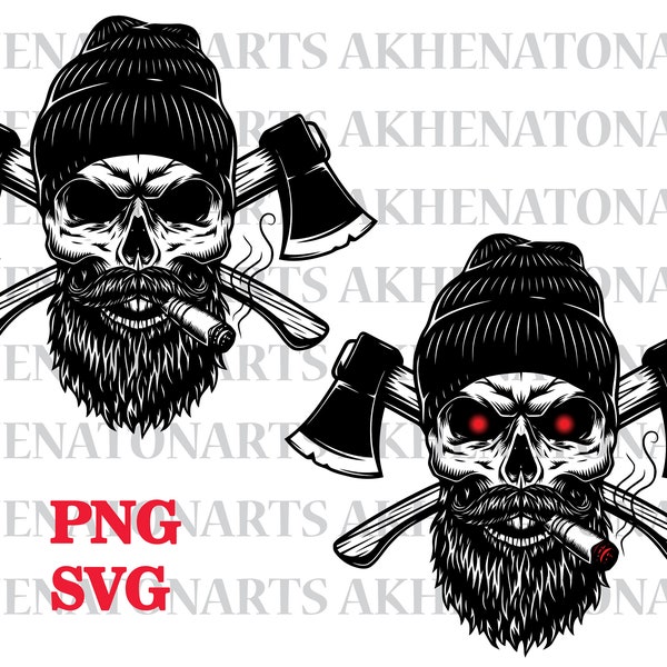 Lumberjack Skull Svg , Skull Svg , Lumberjack Clipart , Lumberjack Cutfile , Lumberjack Skull Png , Logging Svg , Logger Dad