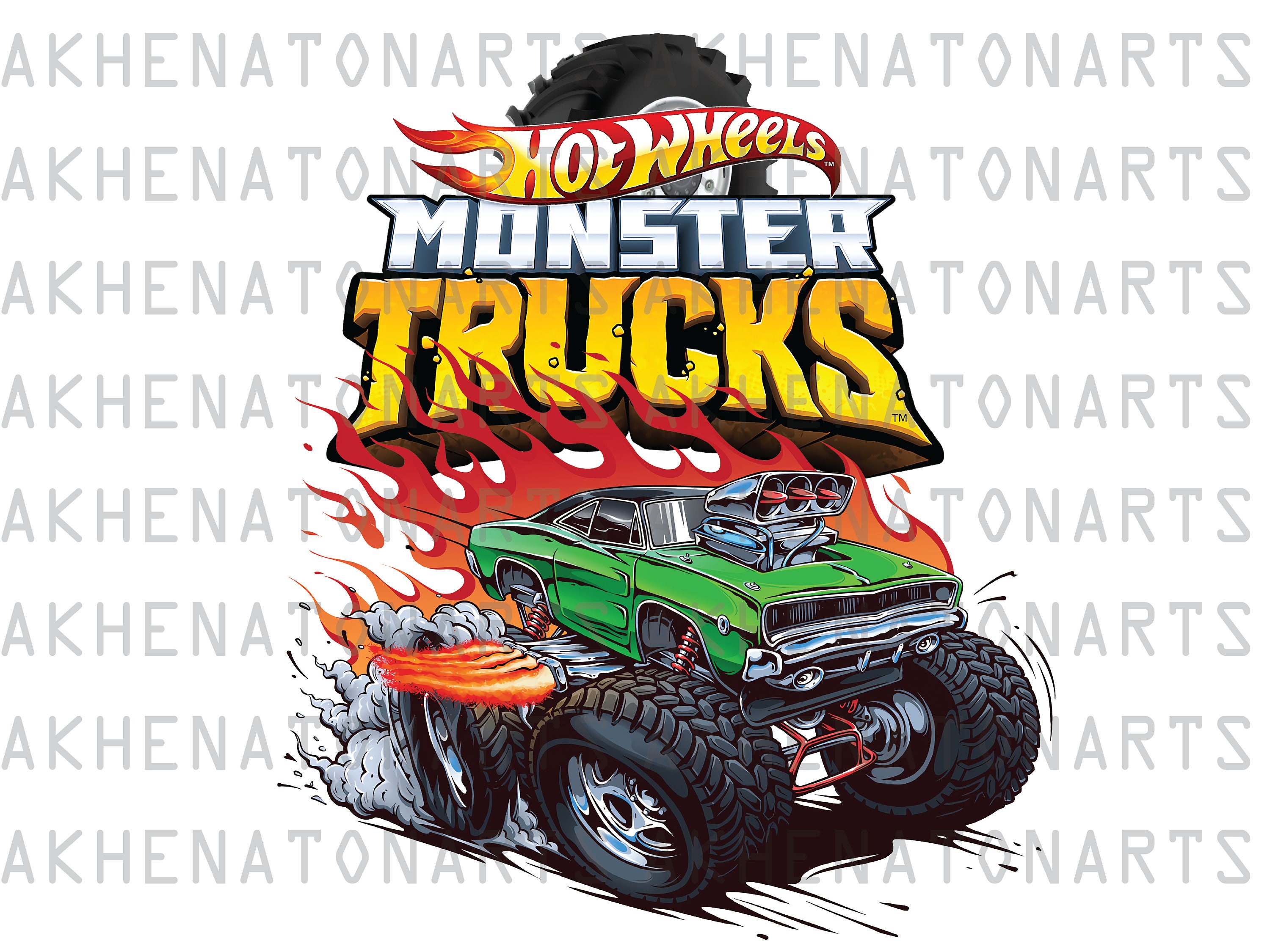 Cartoon Monster Truck Poster  Monster trucks, Monster truck art, Truck art