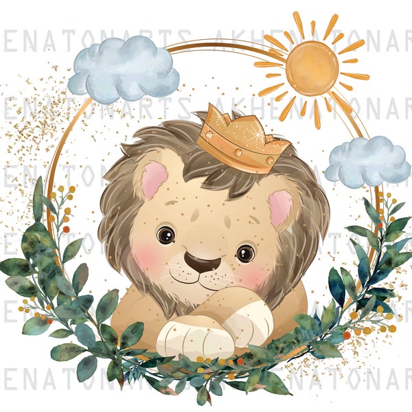 Lion Watercolor Png , Baby Lion , Cute Lion , Lion Sublimation Design , Lion Clipart , Instant Download , Digital Download