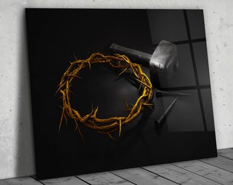 Abstract Jesus Christ Glass Wall Art , Wall Decor Hanging, Modern Home Decor Art, Home Office Decor, Wall Decor Gift, Wall Art Painting Gift