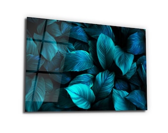 Arte mural de vidrio, Impresión mural de vidrio, Arte mural de vidrio grande, Impresión UV en vidrio, Arte floral tropical, Pintura de vidrio grande, Regalo para madrastra, Decoración de pared
