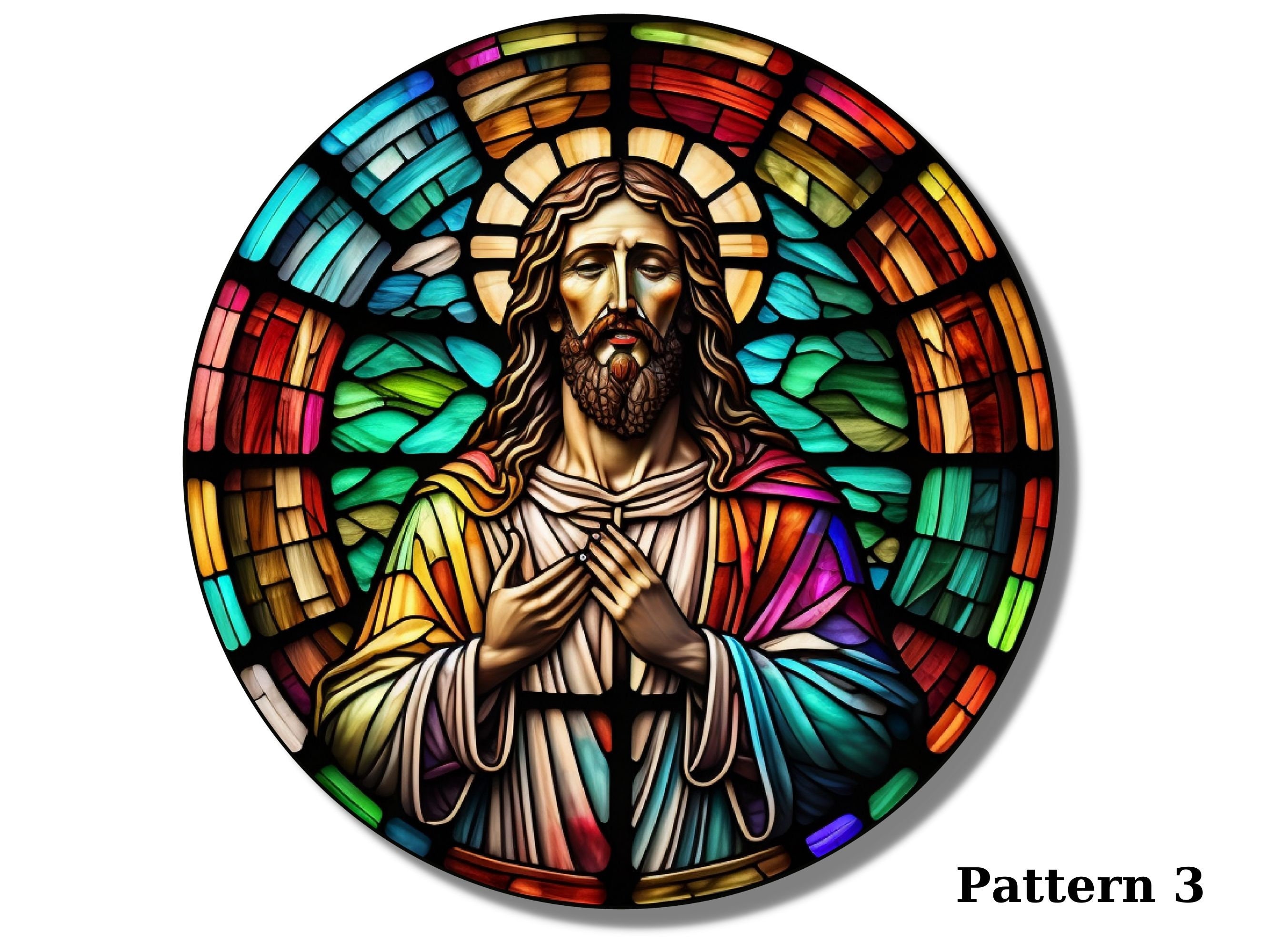 Jesus Christ Stained Glass Design Wall Painting Art Decor Gift ...