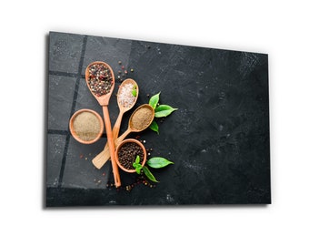 Impresión de vidrio templado para pared de cocina - Decoración de diseño moderno - Tapices para restaurantes y bares - Paneles de pared - Regalo de inauguración - Diseño de pared
