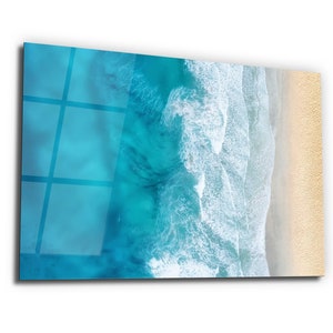 Ocean Tropical Beach-Glass Printing Wall Art-Large Glass Wall Art-Sea Wave Art-Interior Design Ideas-Wall Hanging-Wall Art Prints-Wall Panel