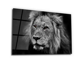 Lion-Modern Glass Printing Wall Art-Housewarming Gift-Home Gift-Office Gift-Interior Design Ideas-Wall Hangings-Tempered Glass Printing