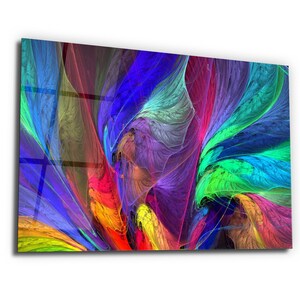 Puede incluir: Impresi&oacute;n de arte abstracto con l&iacute;neas coloridas que se arremolinan en tonos de azul, verde, rojo, amarillo y morado.