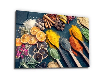 Arte mural de vidrio templado para cocina - Paneles de pared vibrantes - Tapices - Regalo de inauguración - Decoración del hogar - Tapices para restaurantes y bares - Decoración de pared