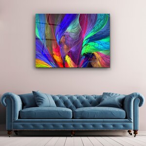 Puede incluir: Impresi&oacute;n de arte abstracto con colores vibrantes, incluyendo azul, verde, rojo, amarillo y morado. Los colores se mezclan en un patr&oacute;n de remolino, creando un efecto din&aacute;mico y en&eacute;rgico.