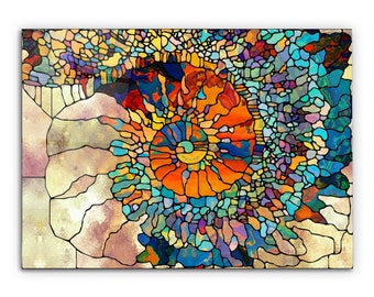 Glass Mosaic Wall Art, Stained Glass Design, Large Wall Art, Stepmom Gift, Wall Art Prints, Office&Home Decor, Wall Decor, Wall Hangings