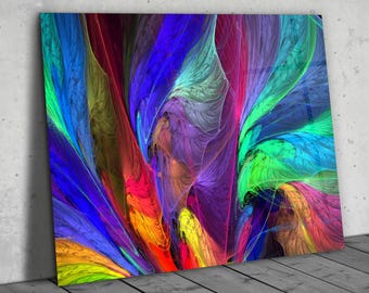Abstract Stained Glass Art: Tempered Glass Wall Hanging