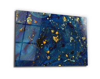 Mystical Blue-Abstract Glass Printing Wall Art-Interior Design Ideas-Housewarming Gift-Wall Hanging Art-Tempered Glass Printing-Wall Decor