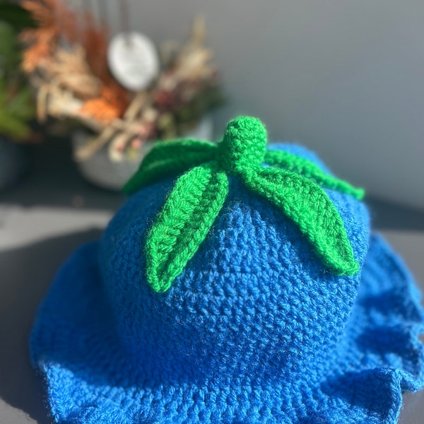 Blueberry Bucket Hat | Cute Fruit Crochet Handmade Hat