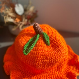 Orange Bucket Hat | Cute Fruit Crochet Handmade Hat