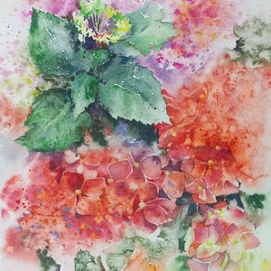 San-Sebastian painting Original art watercolor Spain European urban sketch Sity street Flowering chestnut artwork A3 size by VicyArtStudio