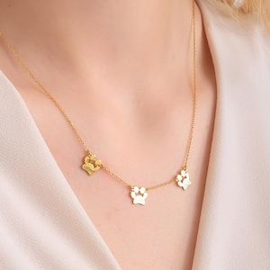 Personalized Paw Print Necklace Gold Custom Paw Name Necklace Sterling Silver Paw Print Name Necklace Dainty Dog Paw Necklace Pet Necklace