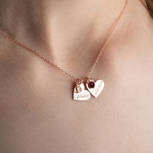 Personalized Gold Name Heart Necklace Silver Name Engraved Necklace Women Initial Necklace Pendant Necklace December Birthstone Necklace zdjęcie 2