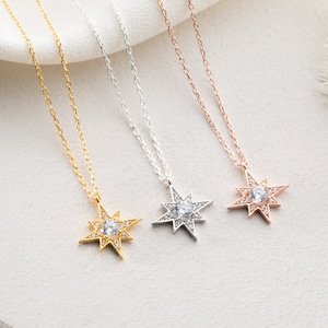 Dainty Star Charm Necklace, Minimalist Gold Filled North Star Pendant Necklace, Silver Celestial Jewelry