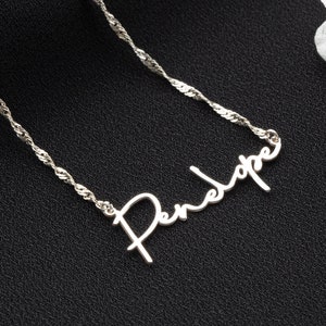 Personalized Silver Name Necklace, Gold Singapore Chain Jewelry, Minimalist Nameplate Necklace,Dainty Mom Gifts