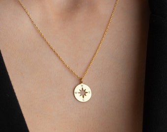 Gold Compass Necklace Women Tiny Compass Pendant Necklace Silver Coordinate Necklace for Adventurer Nautical Necklace Gifts For Traveler