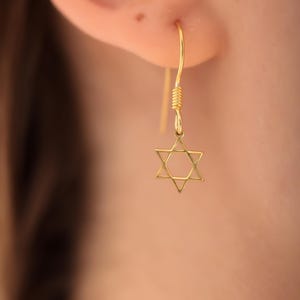925 Silver David Star Earring,Sterling Silver Star of David Earring,  David Star Charm Earring, David Star Earring Threader, Women Earring