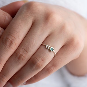 Minimalistischer Ring für Mama, Geburtsstein für Mama, zierlicher Schmuck, Geburtsstein für Mama, zierlicher Schmuck, zierlicher Schmuck