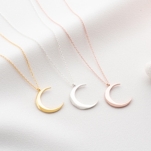 Dainty Gold Crescent Moon Necklace for Women Jewelry for Gift Moon Gold Necklace Silver Moon Pendant Necklace Gifts For Women