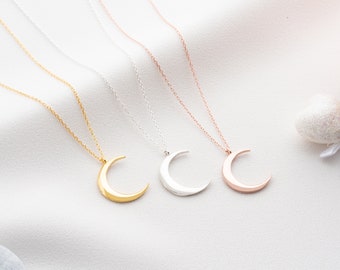 Dainty Gold Crescent Moon Necklace for Women Jewelry for Gift Moon Gold Necklace Silver Moon Pendant Necklace Gifts For Women