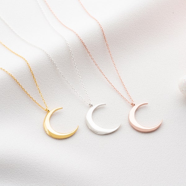 Dainty Gold Crescent Moon Necklace for Women Jewelry for Gift Moon Gold Necklace Silver Moon Pendant Necklace Gifts For Women