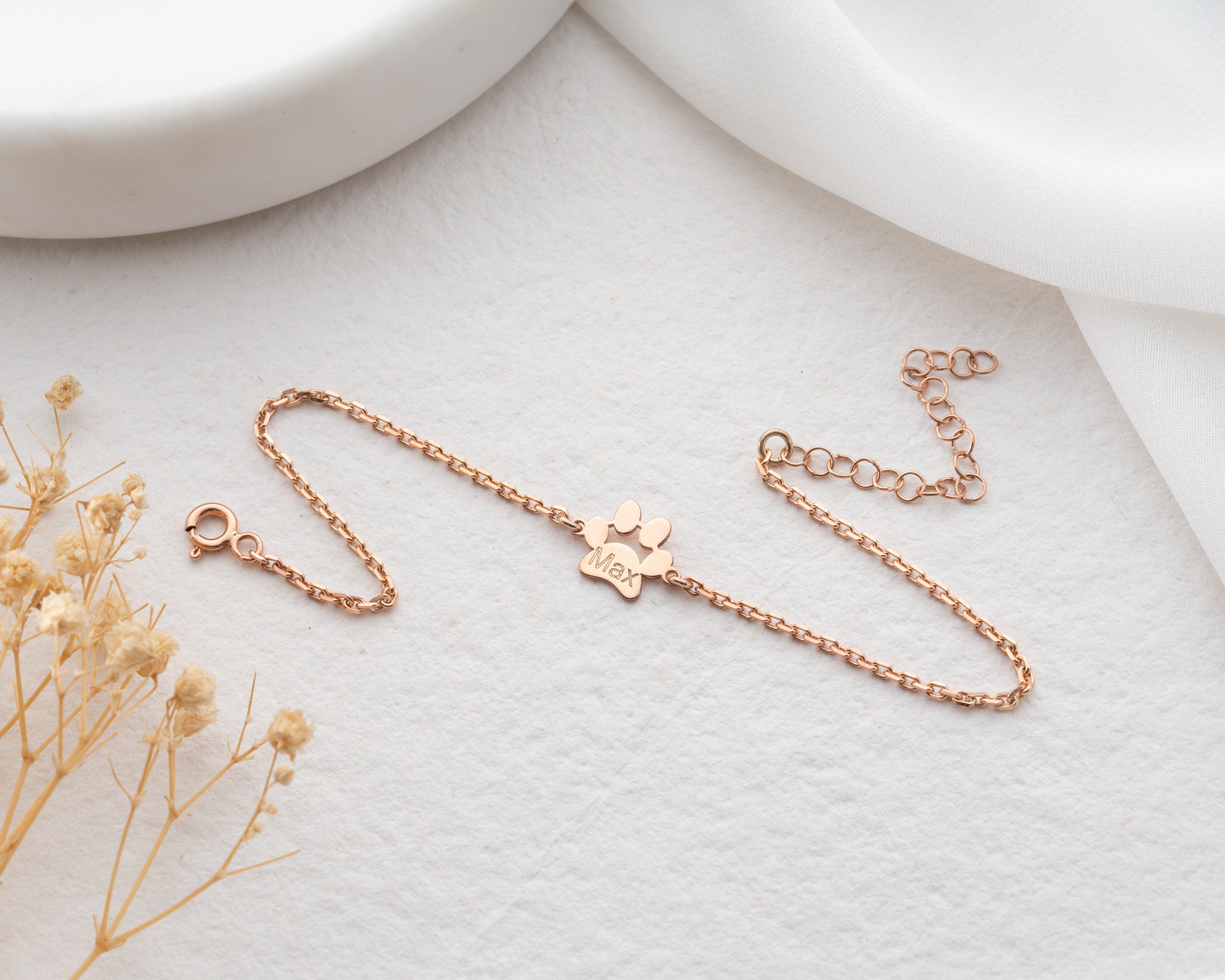 Bracciale in argento sterling con zampa di animale, gioielli per